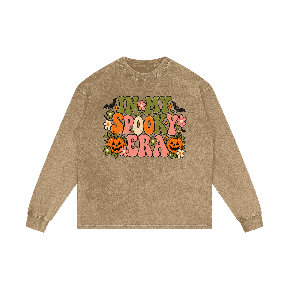 Spooky Era Acid Wash Oversize Long Sleeve T-Shirt