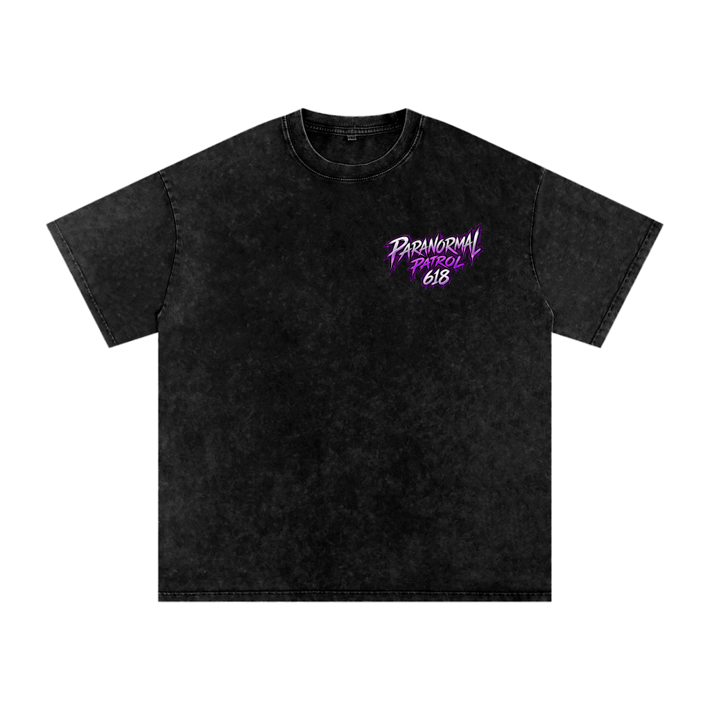 Paranormal Patrol Snow Washed Oversized Cotton T-Shirt