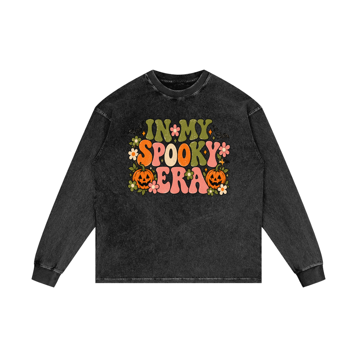 Spooky Era Acid Wash Oversize Long Sleeve T-Shirt