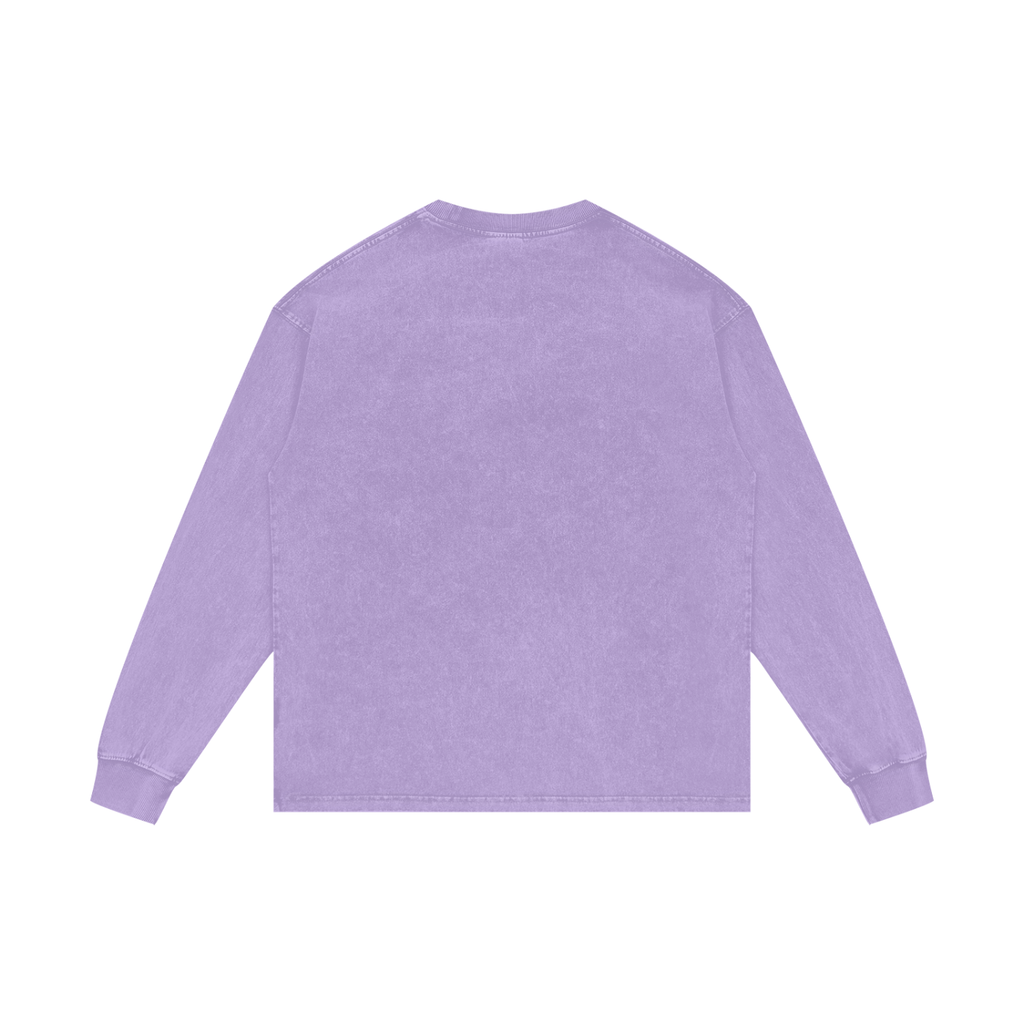 Ghost Hunting Acid Wash Oversize Long Sleeve T-Shirt