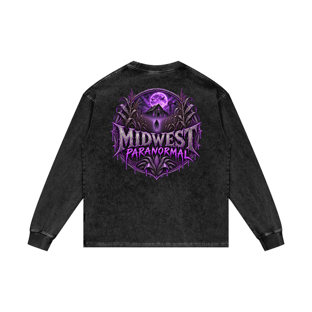 Midwest Paranormal Acid Wash Oversize Long Sleeve T-Shirt