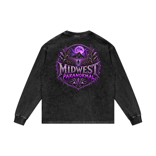 Midwest Paranormal Acid Wash Oversize Long Sleeve T-Shirt