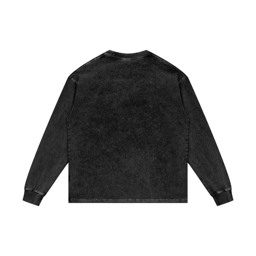 Ghost Hunting Acid Wash Oversize Long Sleeve T-Shirt