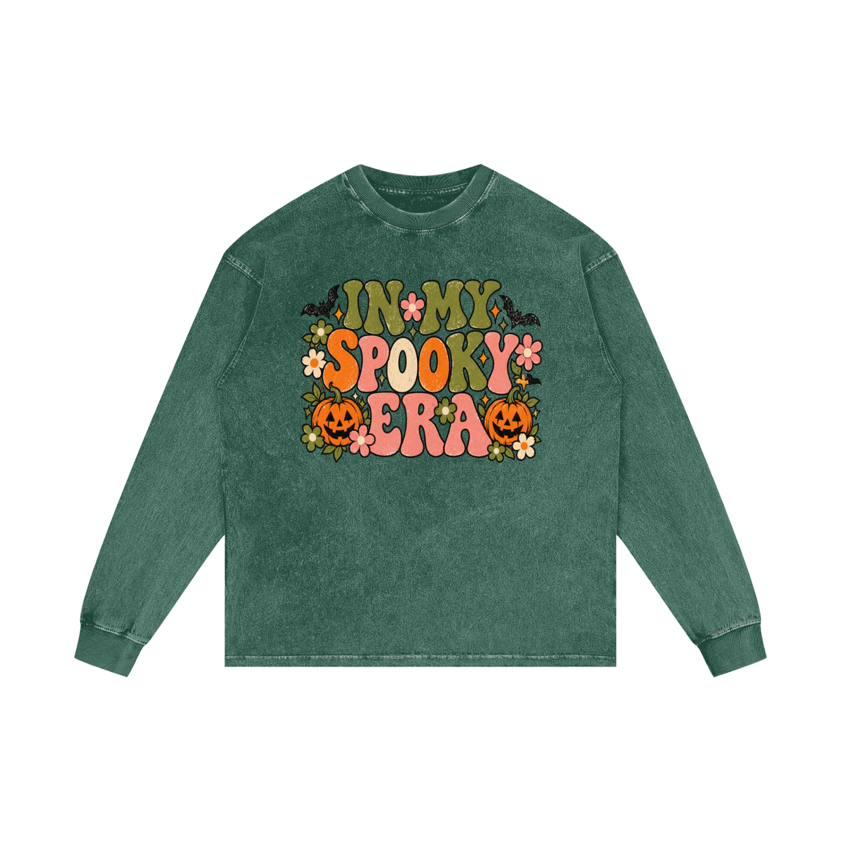 Spooky Era Acid Wash Oversize Long Sleeve T-Shirt