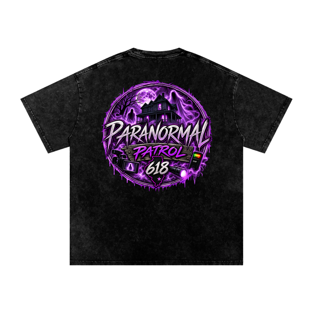 Paranormal Patrol Snow Washed Oversized Cotton T-Shirt