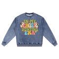 Ghost Hunting Snow Wash Oversized Crewneck Sweatshirt