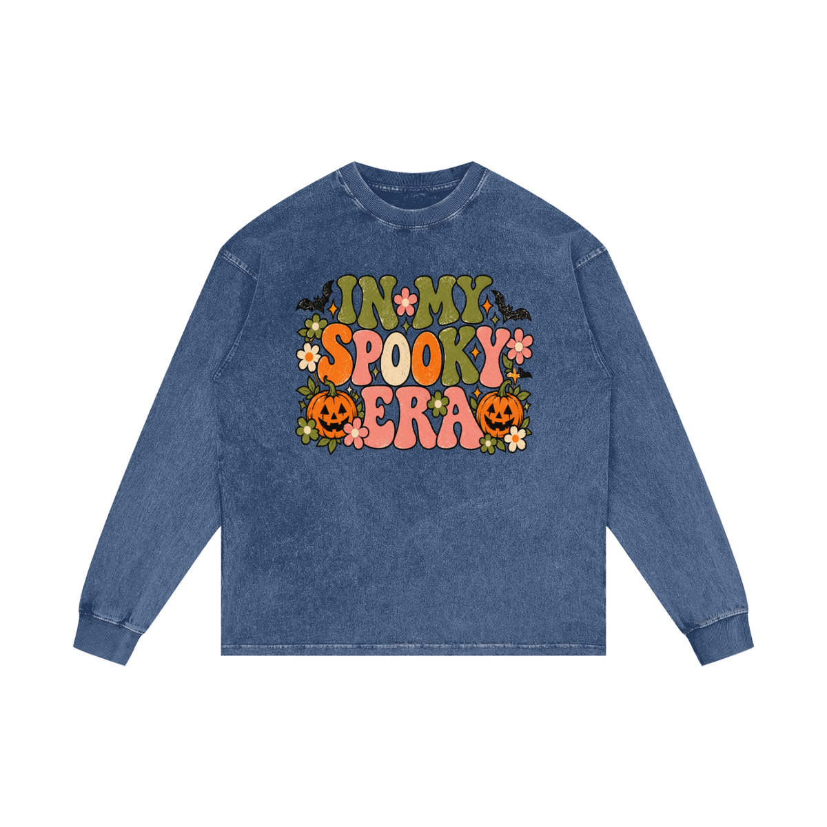 Spooky Era Acid Wash Oversize Long Sleeve T-Shirt